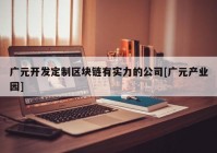 广元开发定制区块链有实力的公司[广元产业园]